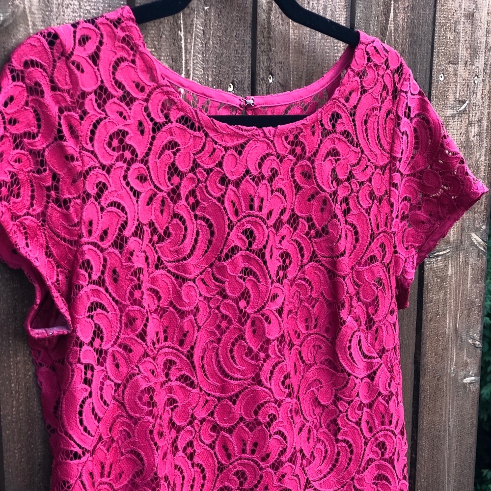 Red Lace Dress, LOFT Outlet, Size 10